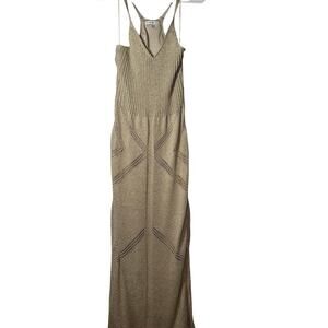 Golden Crochet Maxi Dress